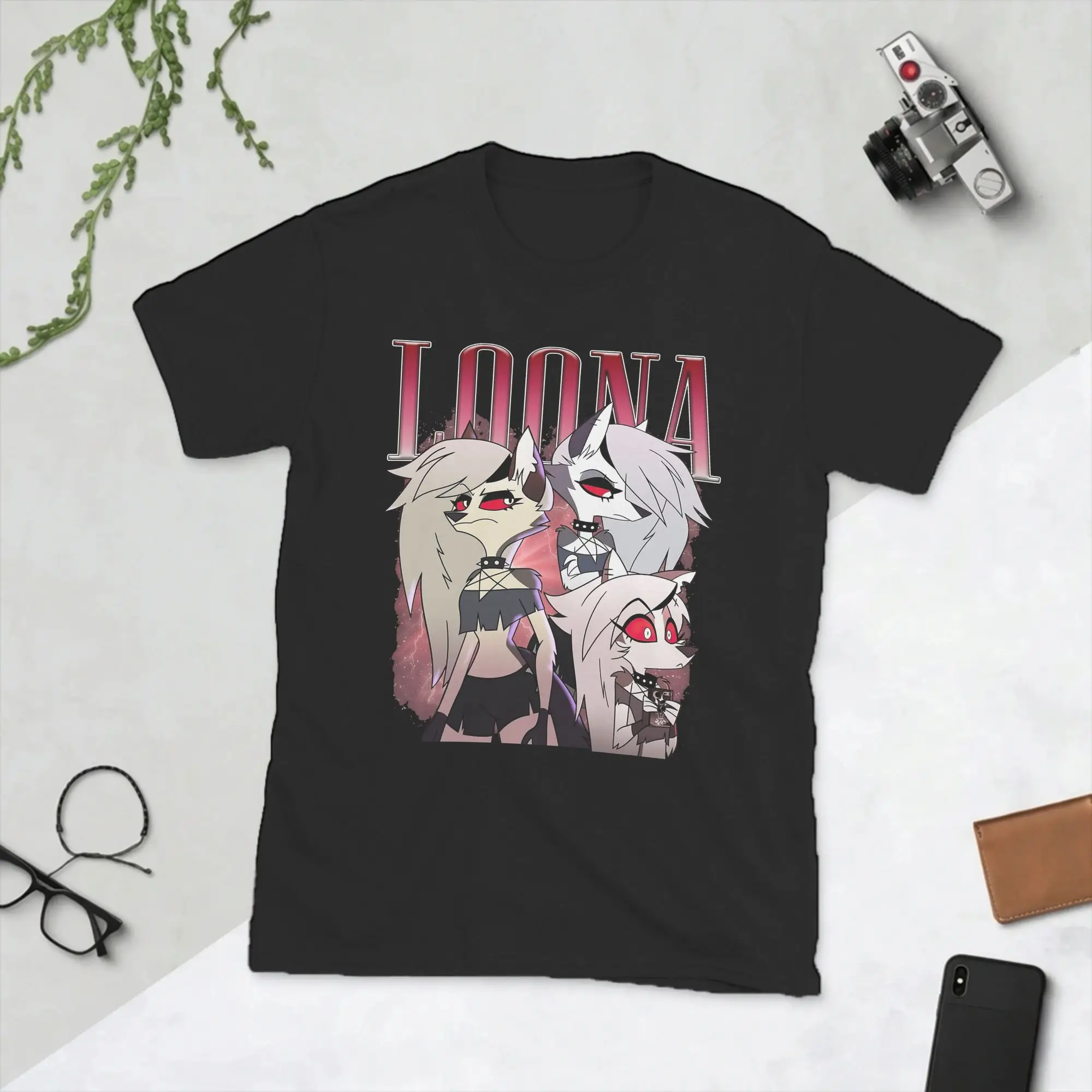 Humorous Cartoon Helluva-Boss Loona T-Shirt for Men Crewneck Pure Cotton T Shirts  Short Sleeve Tee Shirt 6XL Clothes