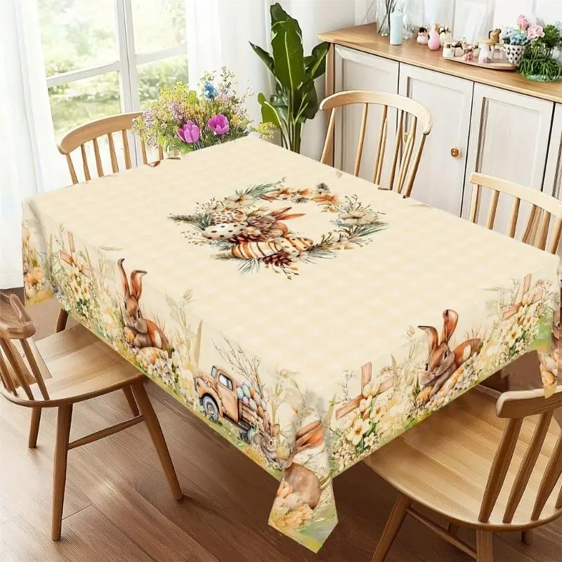 Easters Festival Velvets Tablecloth for Holiday Decorations for Family Gatherings and Celebration 55KF