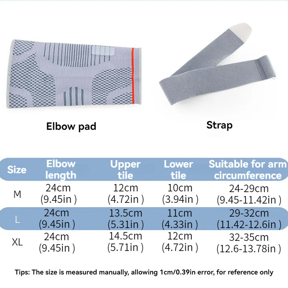 GTUBIKE 1Pcs Elbow Pads Silicone Compression Elbow Protection Sports Injuries 3D Knit Adjustable Elbow Support Tennis Basketball