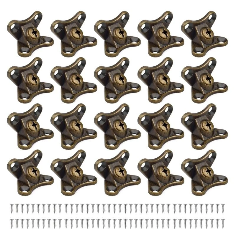 581E 20 Pcs Corner Brace Zinc Alloy Butterfly Corner Code Heavy Duty Corner Brackets