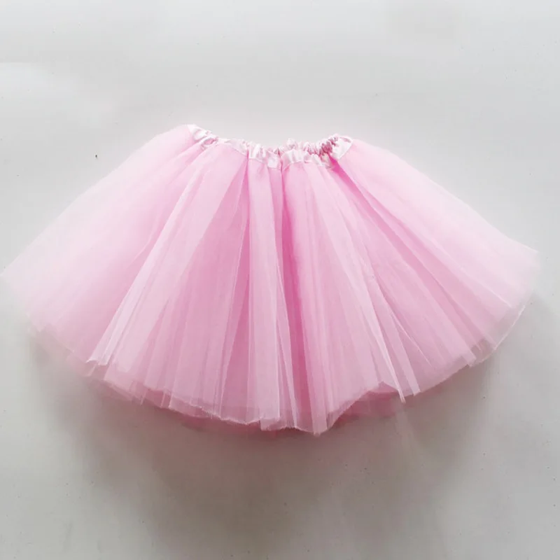 Baby Elastic Ballet Dancewear Tutus Mini Skirt For Birthday Party Dance 3 Layer Tulle Tutu Skirt for Kids Princess 2-8Y Girls