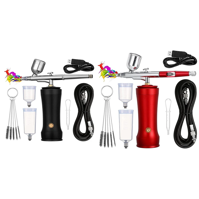 

Комплект аэрографа с компрессором, беспроводной комплект аэрографа 30PSI с воздушным шлангом, перезаряжаемый ручной набор аэрографов для торта-AA70