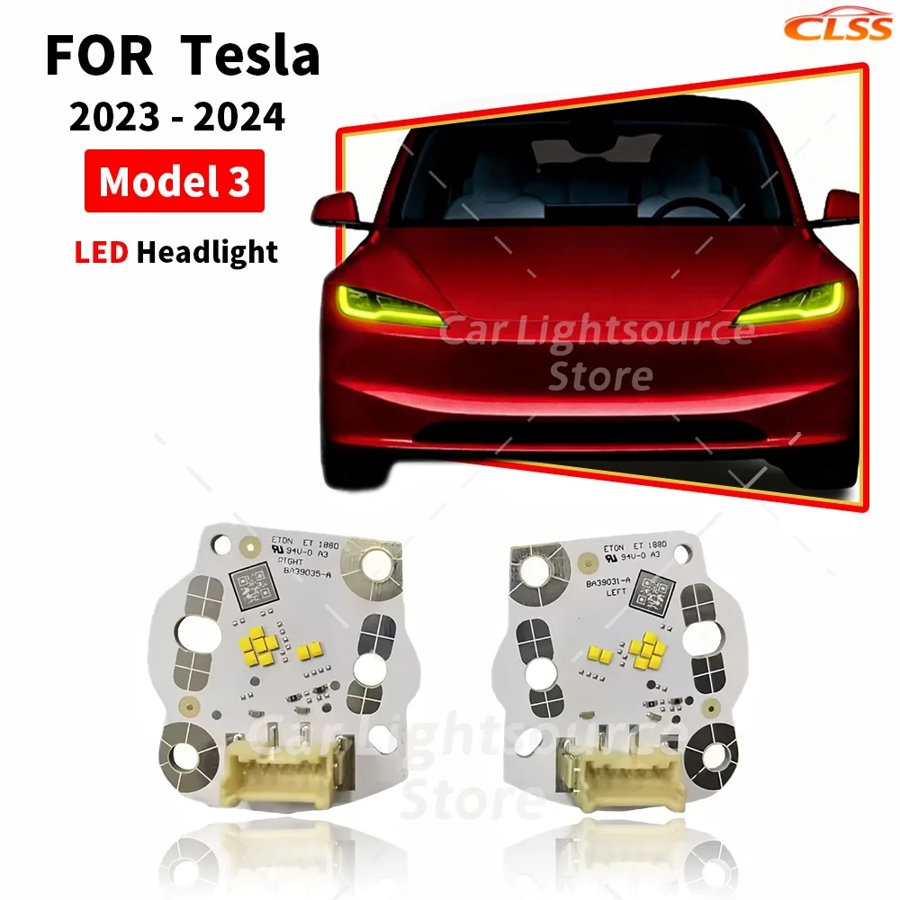 

Светодиодные модули DRL Lemon Yellow для Tesla Model 3 2023-2024, чипы для переоборудования фар в дневные ходовые огни (LED Angel Eyes)