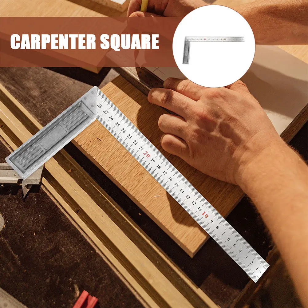 2Pcs Stainless Steel Woodworking Angle Ruler 300Mm L Shape Carpenter Square for Framing Carpentry Measuring Marking Right Angles