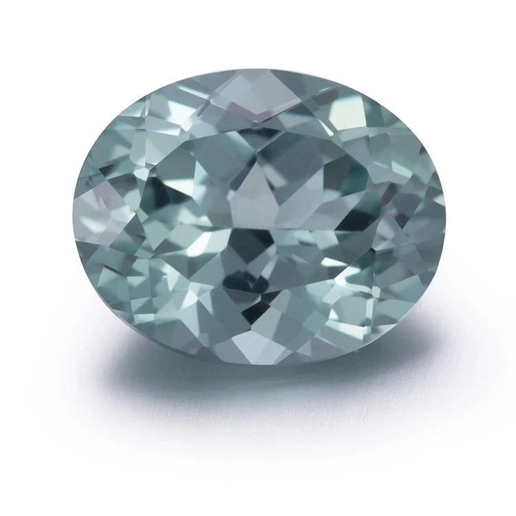 

Oval Loose Synthetic Gemstone Hydrothermal Sapphire Lab Grown Green Sapphire