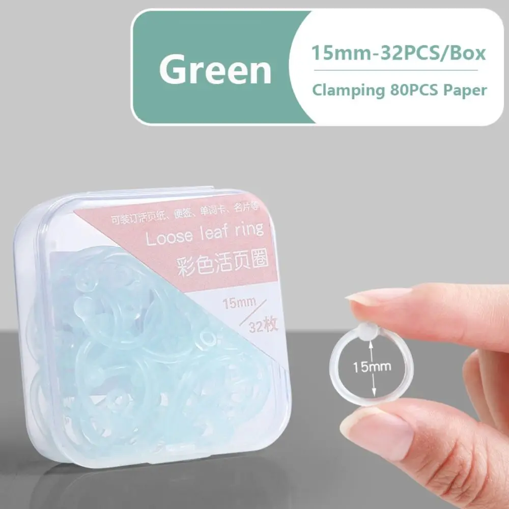 Creative DIY Binder Ring Multi-Function 15/20/25mm Loose Leaf Paper Fixing Clip Plastic Loose Leaf Paper Buckle School Office