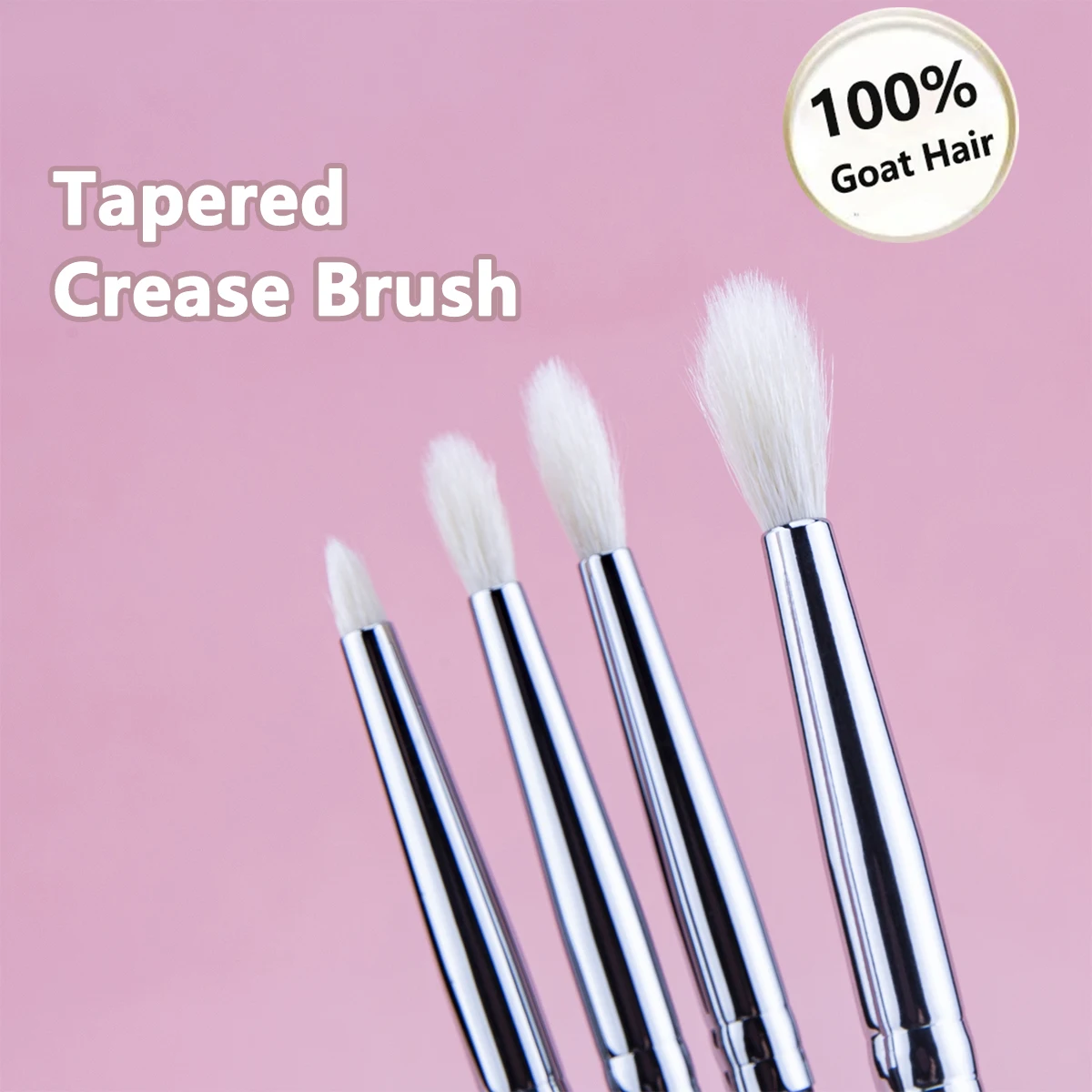 Crease Brush Large Small and Medium-sized Tapered Crease Makeup Brush Eyeshadow Crease Makeup Tool 100% Goat Hair & Copper Tube