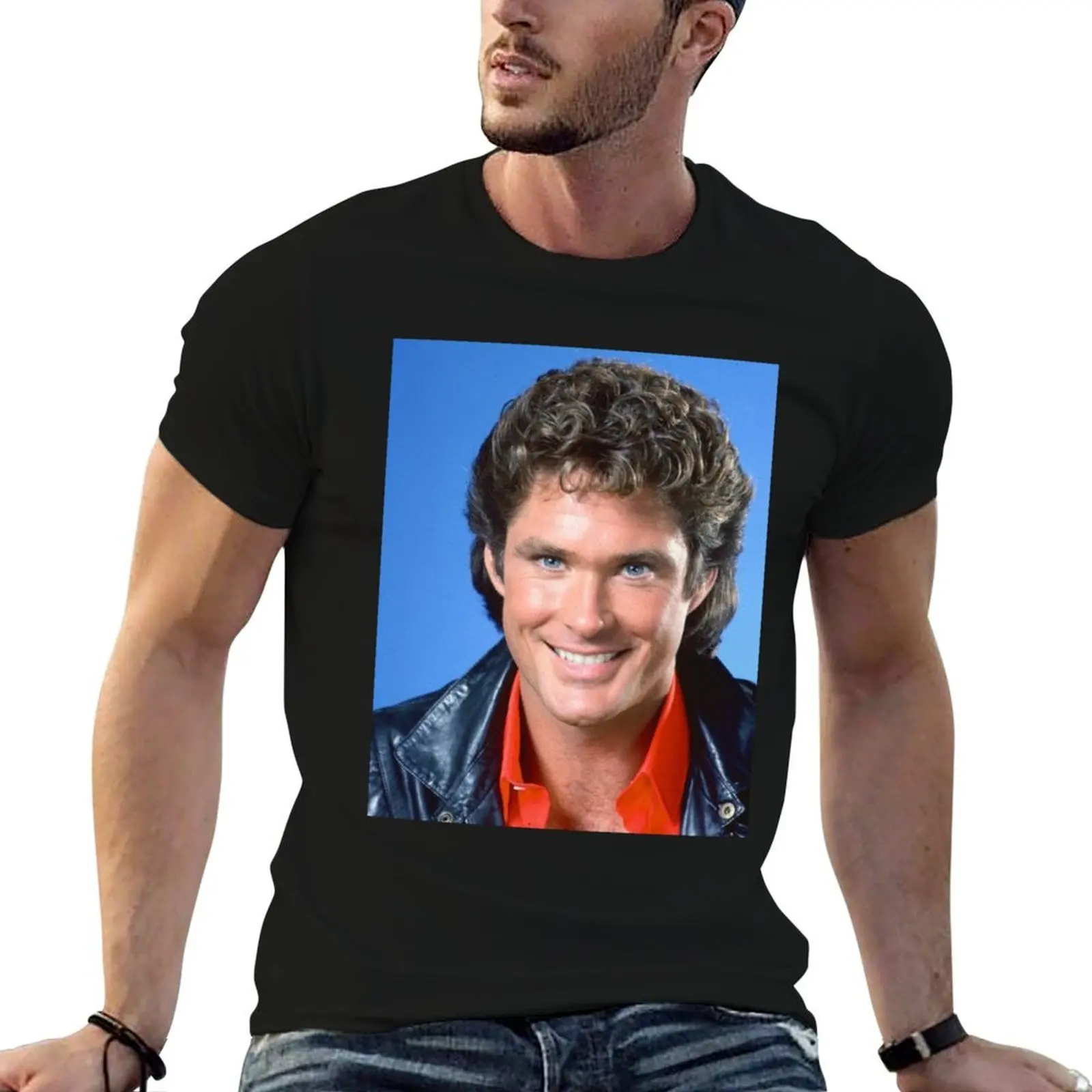 

David Hasselhof T-Shirt man t shirt heavy cotton man t shirt cotton T-Shirt
