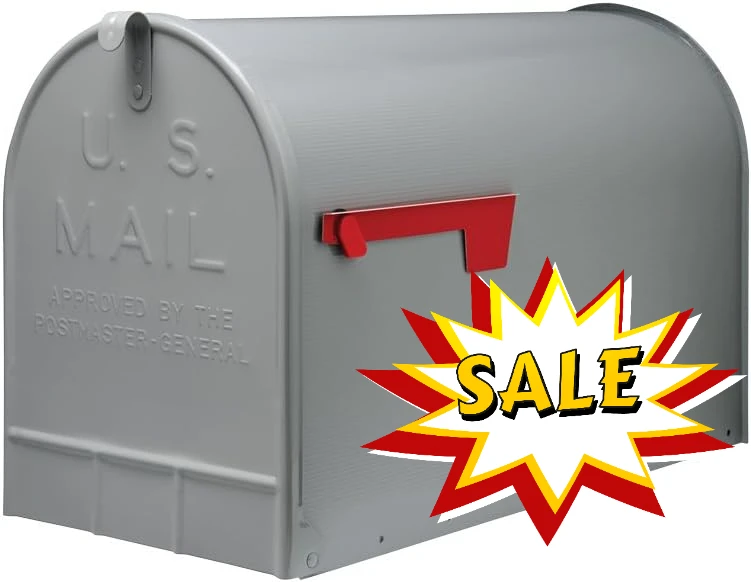 2025 USA Post-Mount Mailboxes Mailboxes Stanley Extra-Large Capacity Galvanized Steel Grey, Post-Mount Mailbox, ST200000