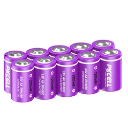 10PCS/lot PKCELL ER14250 1/2 AA Battery 3.6V 14250 1200mAh LiSOCl2 Lithium Batteries For PLC CNC Machine Tools Gas Meter