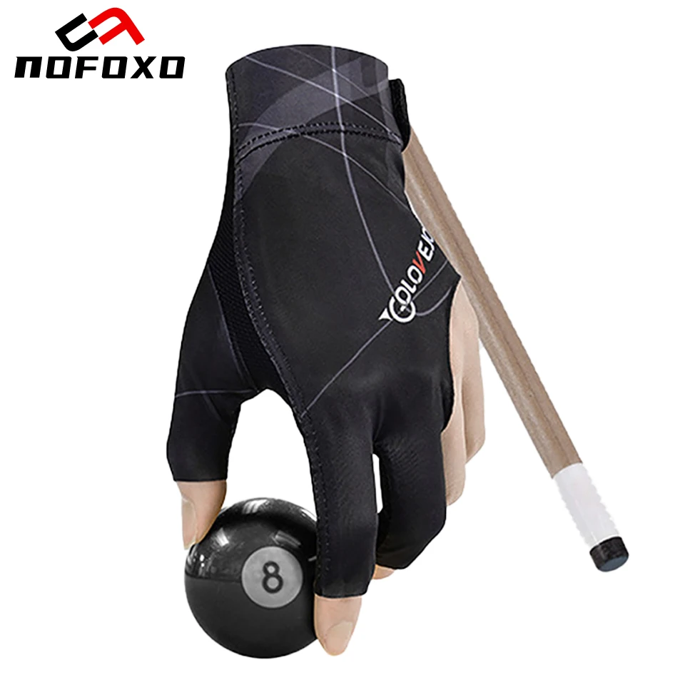 

NOFOXO 1 шт., левая и правая рука, бильярдные перчатки, дышащие перчатки для снукера, легкие нескользящие перчатки для бильярда с открытыми пальцами