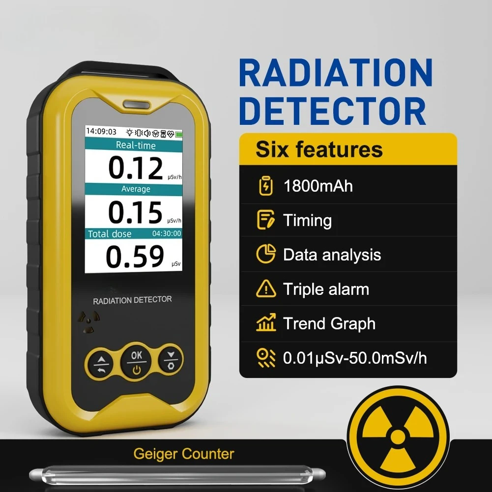 

Counter Nuclear Radiation Detector X-ray R Hard β Ray Detector Handheld LCD Radioactive Tester Over Safety Value Alarm