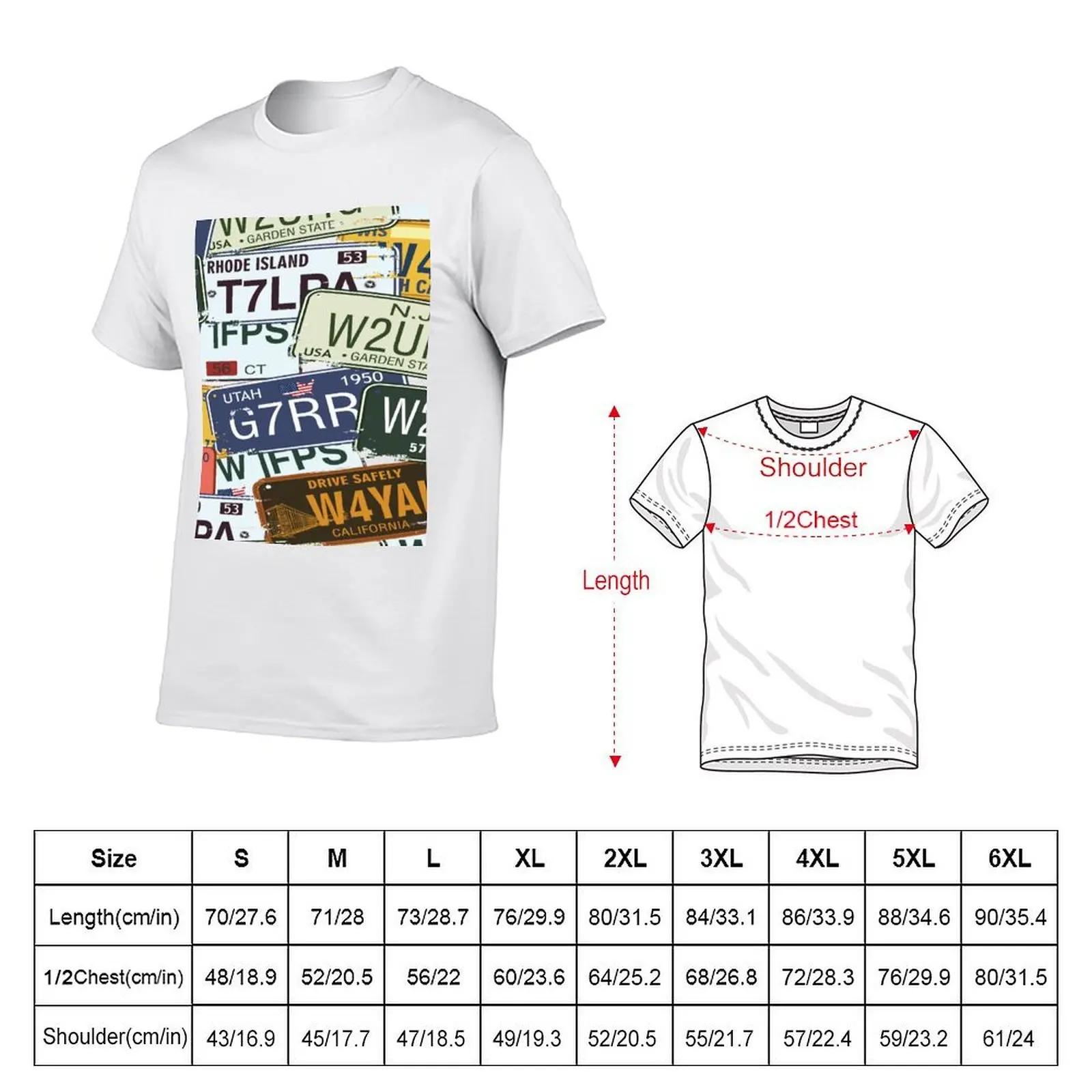 Old American Car Licence Plates T-Shirt affliction shirts plain mens t shirts casual stylish