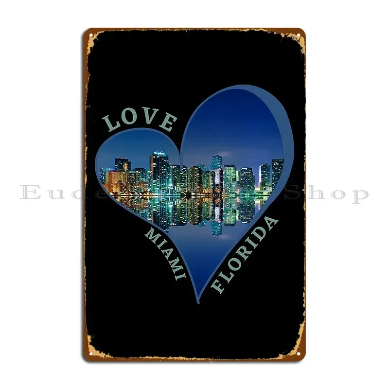 Love Miami Florida Metal Sign Create Wall Decor Club Bar Bar Cinema Tin Sign Poster