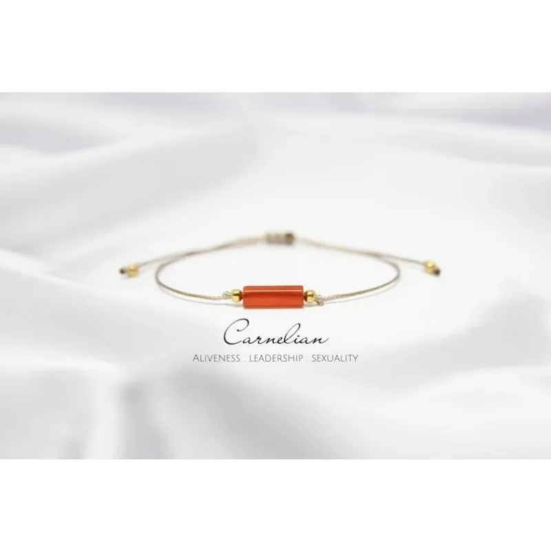 Authentic carnelian bracelet Authentic Crystal Adjustable bracelet Carnelian jewelry July Birthday Stone