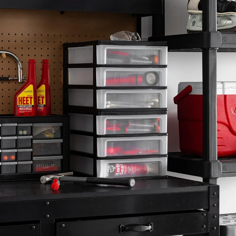 منظم تخزين بلاستيكي مكون من 3 أدراج من IRIS USA، عبوة من قطعتين، لمكياج طلاء الأظافر والحمام والقرطاسية الفنية Cra