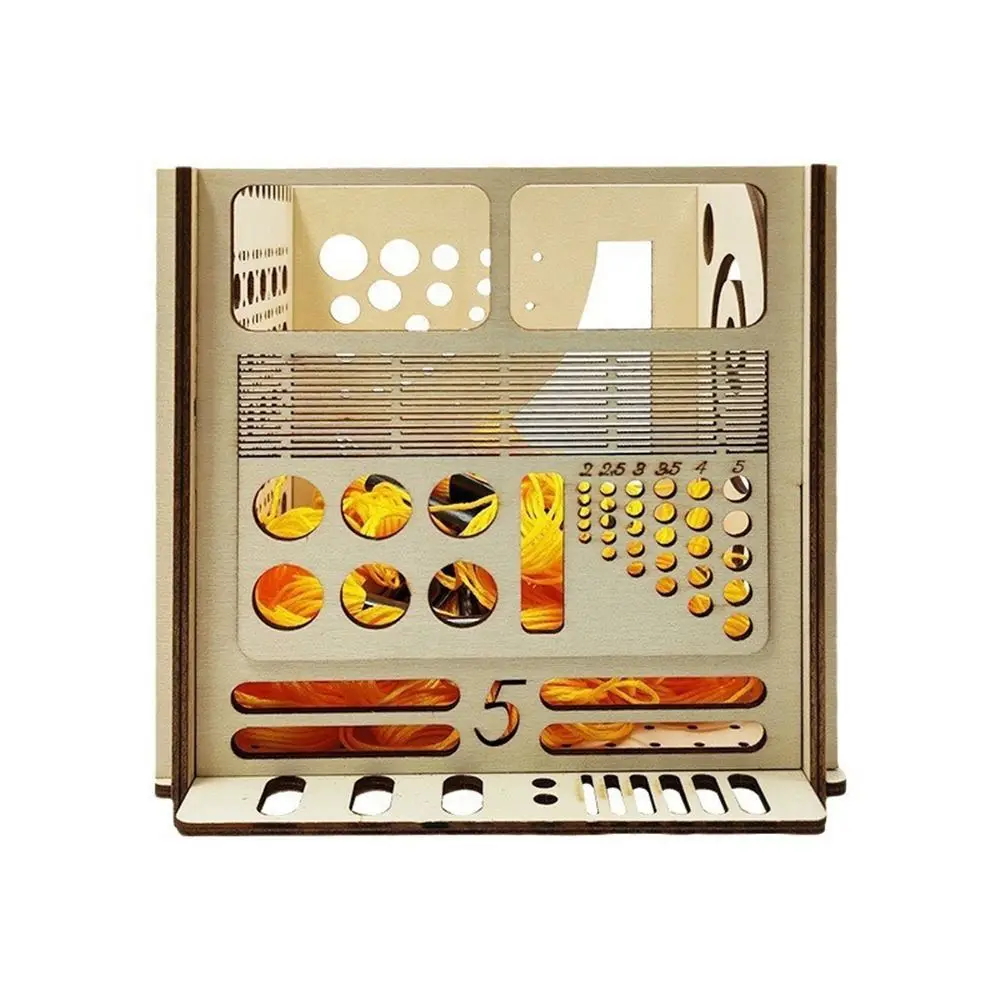 Wooden Frame Paint Brush Holder Multihole Detachable Makeup Brushes Shelf Large Capacity Saving Space Desk Organizer