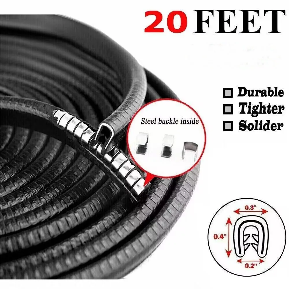 20 Feet Car Door Edge Trim Lock Guard Moulding Rubber Seal Strip Protector Decor