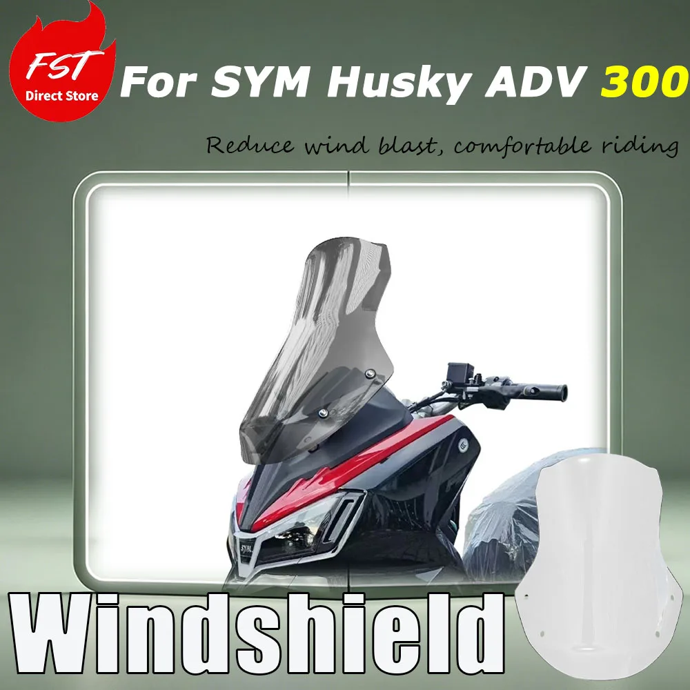 For SYM Husky ADV 300 Replacement parts: Raised windshield, seamless installation for the front windshield without damage