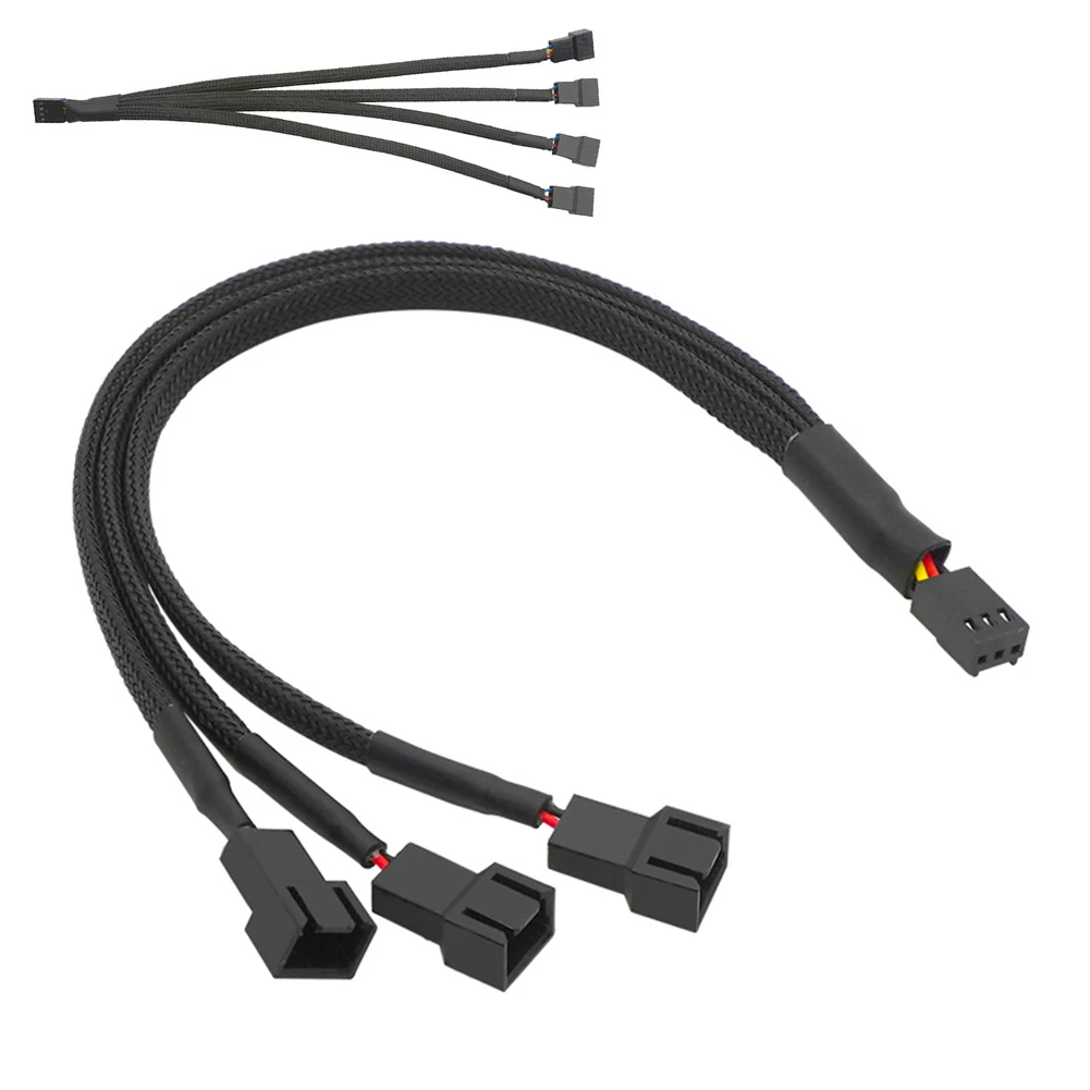 4 Pin PWM Fan Cable 1 To 1/2/3/4 Ways Splitter 27cm Extension Cable Connector Pwm Extension Cables