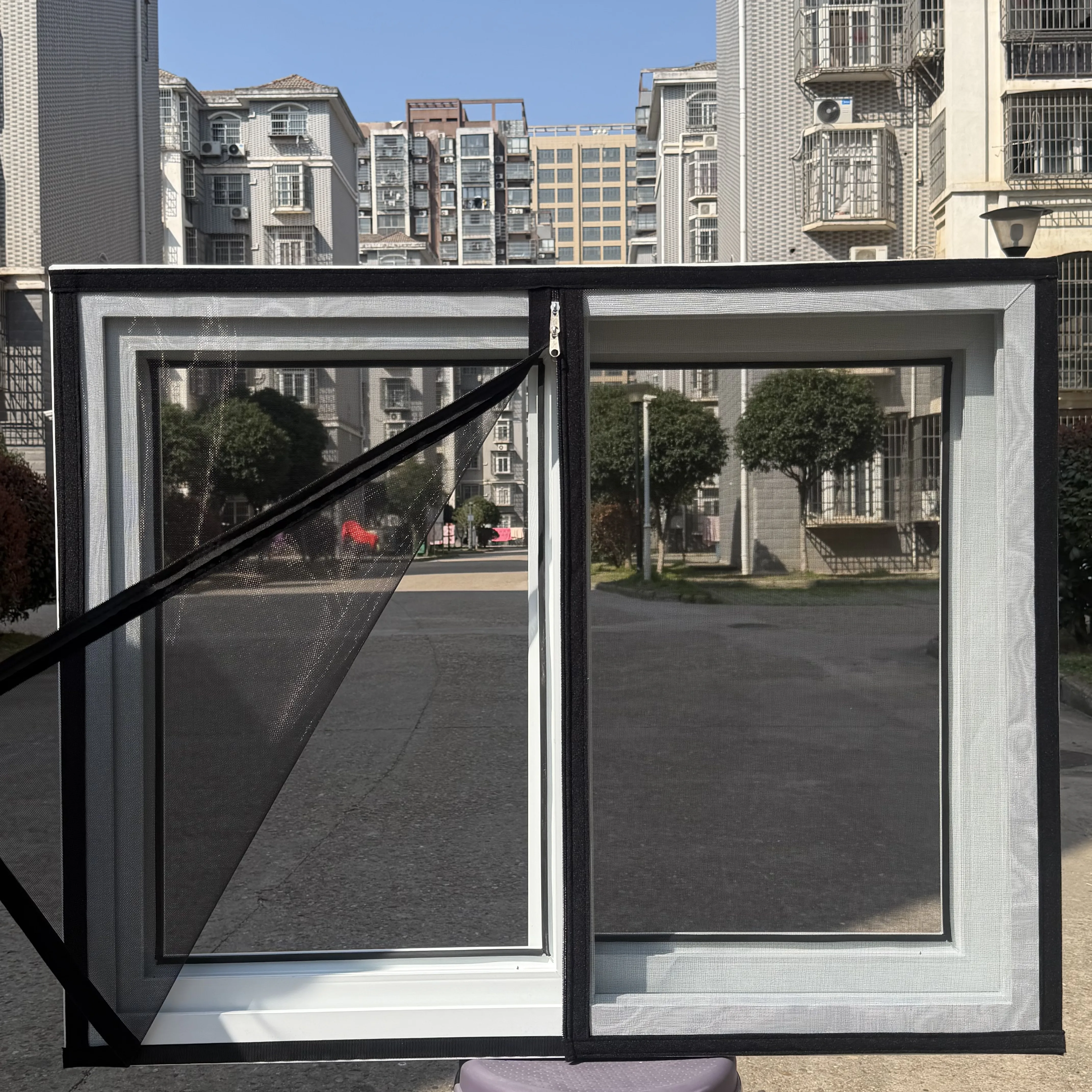 Household Mosquito Nets, Zipper-Type Mosquito Prevention Net, Self-Adhesive Type No-Drill, Heavy-Duty Mosquito Net