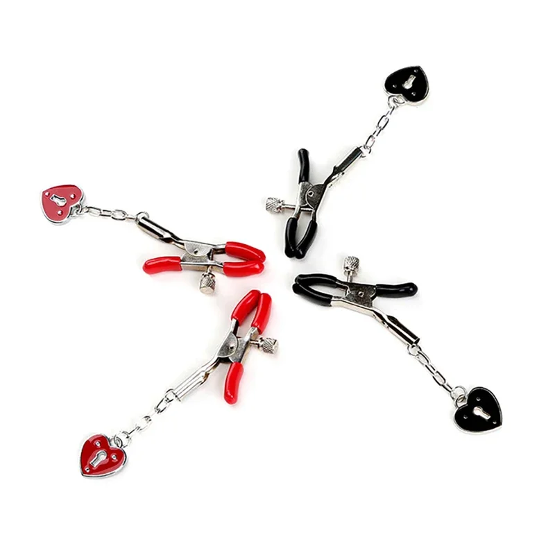 Heart-shaped Chest Clip Sexy Adjustable Nipple Clamp Small Bell Adult Fetish Flirting Sex Toys Bdsm Woman Bra Nipple Cover