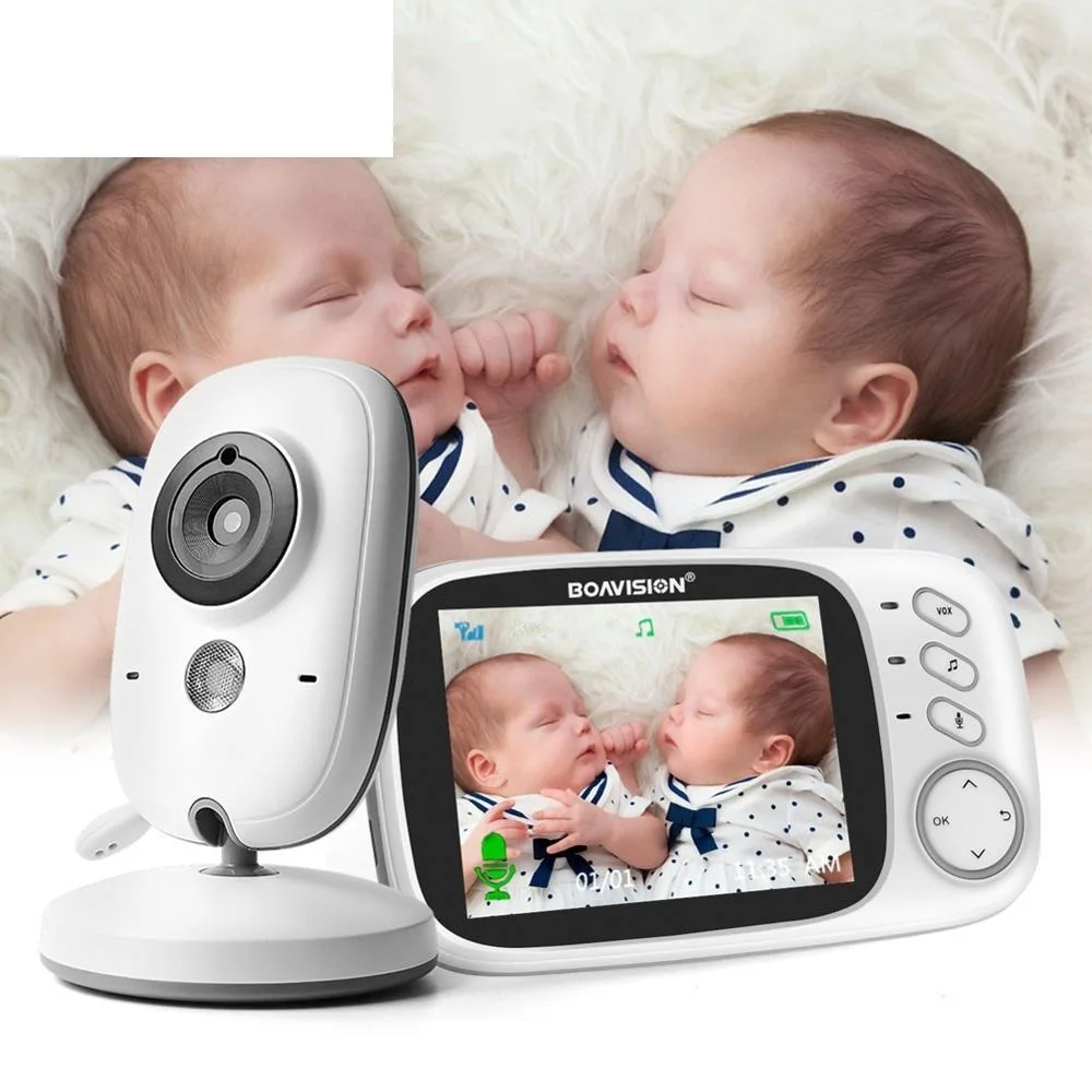 Baby Monitor sem fio com Visão Noturna, Câmera de Segurança, Babá, Top Vídeo, 2 Way Audio Talk, 2.4G, 3.2 "LCD