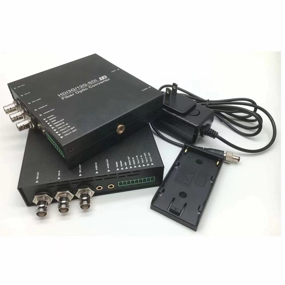 最新の 12G 双方向 SDI ビデオ、ループ出力/双方向 3.5 オーディオ/タリー/RS485 データ/RS232 データ付き