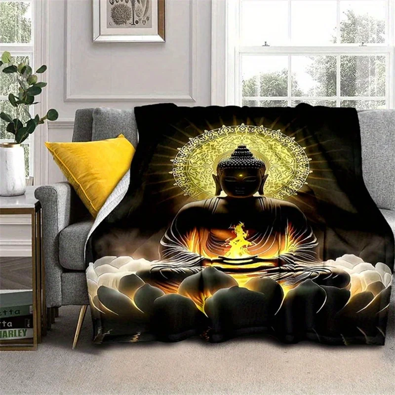 1pc, 100% Polyester Vintage Golden  Throwing Blanket - Multifunctional Soft Bed, Sofa, and Travel Blanket - Ideal Gift for Famil