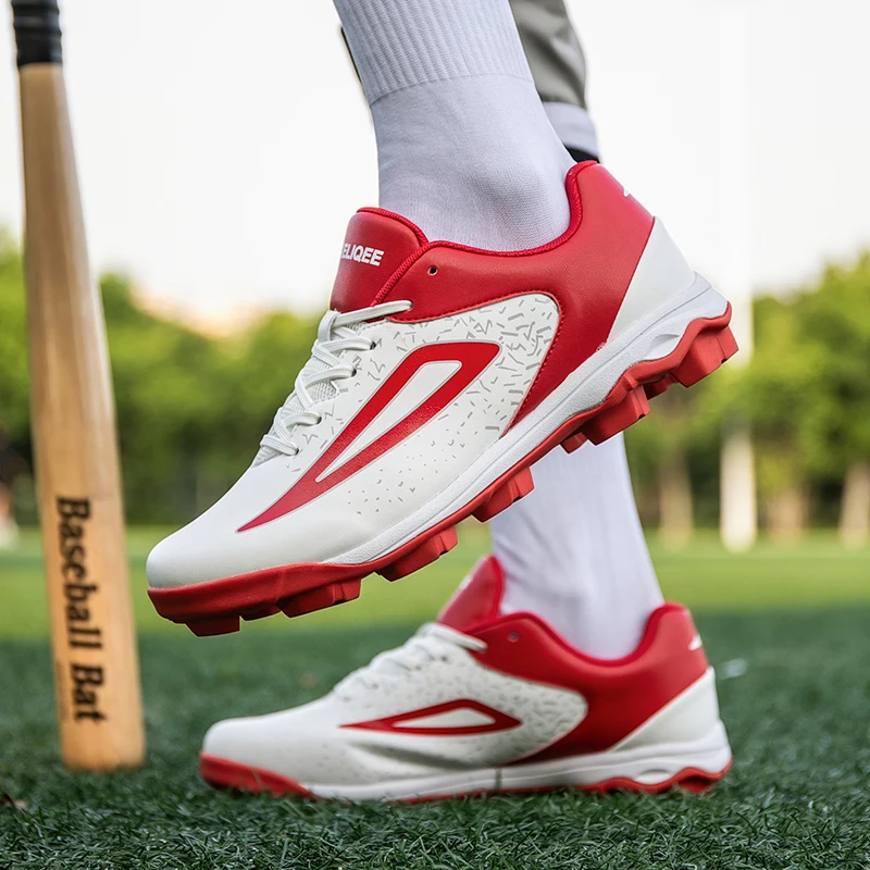 Zapatillas de béisbol para niños y hombres, zapatos de cuero de gran tamaño, antideslizantes, transpirables, para entrenamiento, Softball