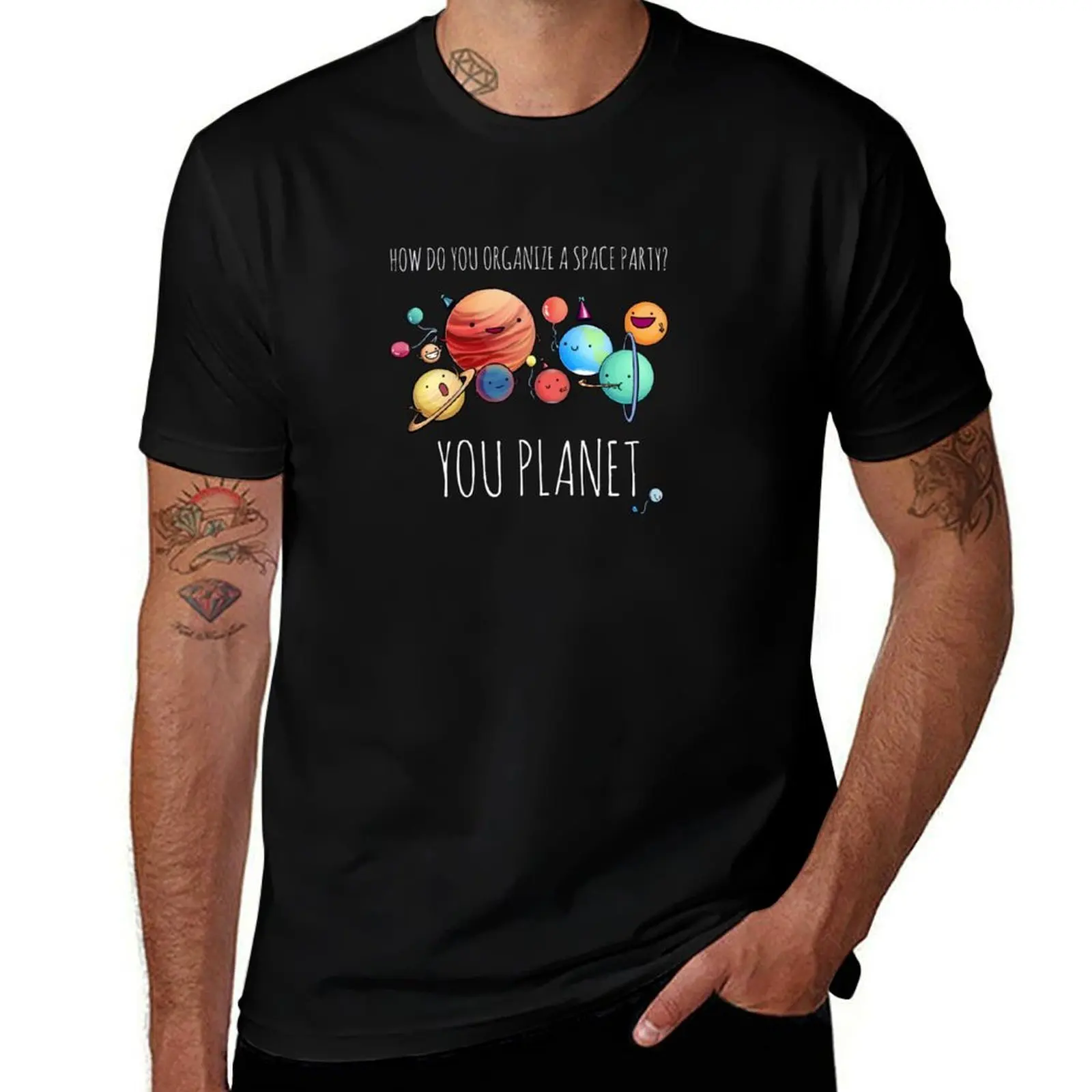 How to organize a space party? T-Shirt Plus Size Workout Short Sleeve Top T-Shirt