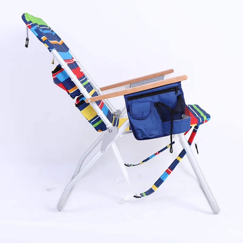 Foldable Camping Chair Rainbow Patio Beach Picnic Chairs Outdoor Folding Backpack Camping Furnishings with Cup Holder Design view 2