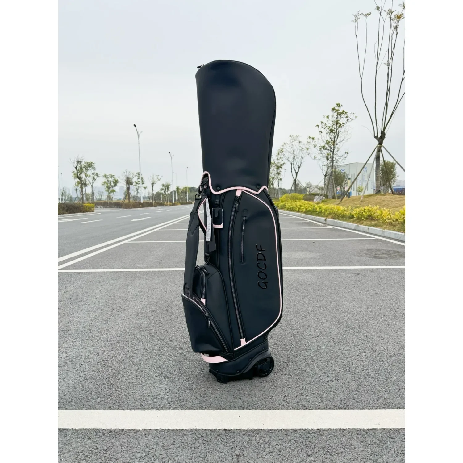 Saco de golfe PU impermeável para mulheres, Urban Caddy Bag, padrão e rodas, novo, 2024