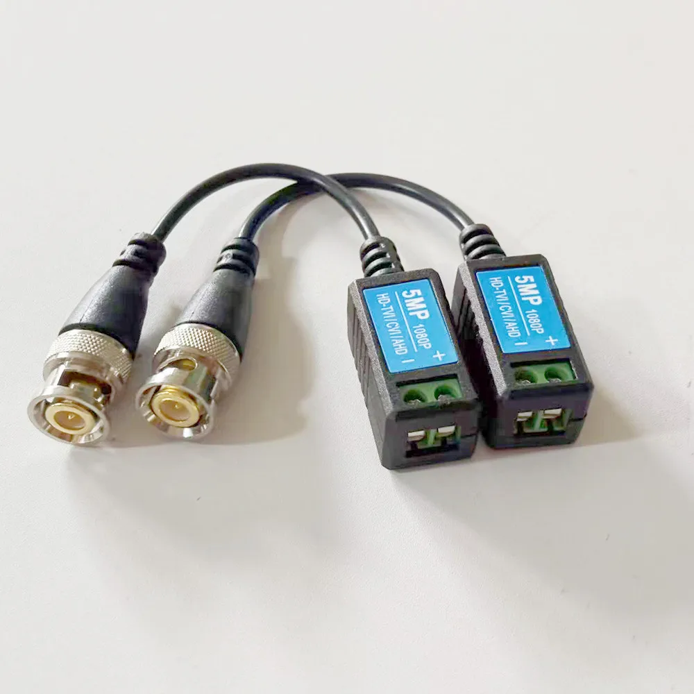 5MP Passive HD Video Balun Transceiver Connectors BNC Twisted Pair For 5MP/1080P/960P AHD/CVI/TVI/CVBS Camera