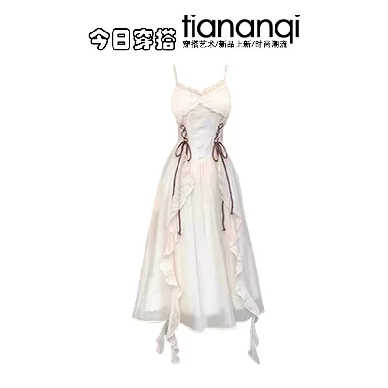 Primavera e outono moda casual blusa de malha + vestido branco boêmio elegante conjunto de duas peças feminino