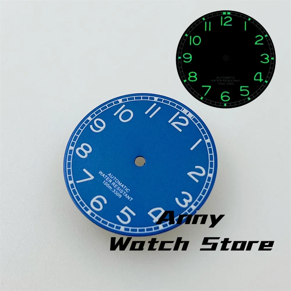 29mm Watch Dial For NH35 NH36 ETA2824 2836 Miyota8215 DG2813 3804 Movement With 12 Hours Number Digital Green Luminous
