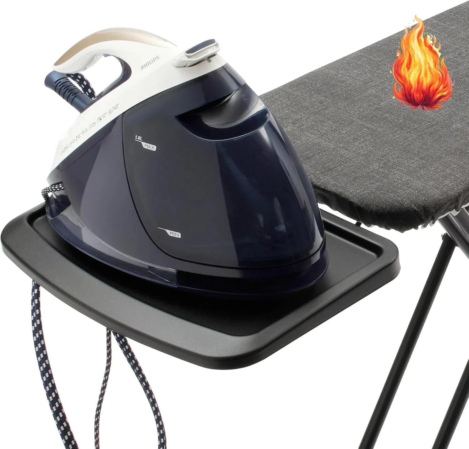 

Гладильная доска C - с увеличенным держателем для парогенератора, регулируемая по высоте, с нескользящими резиновыми ножками, хлопковым чехлом и слоем пенополиуретана