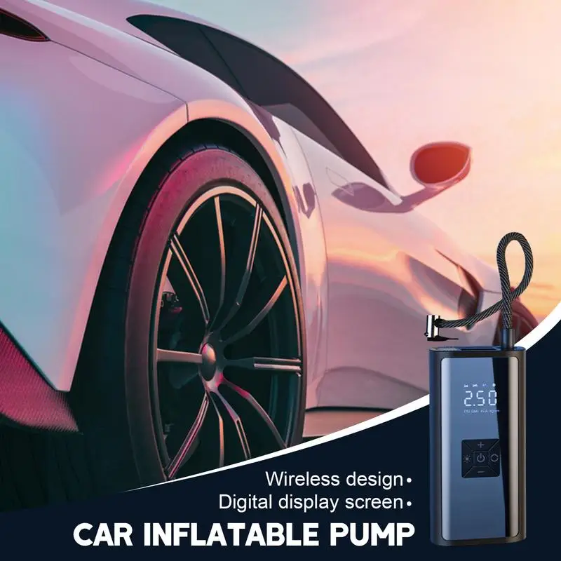 

Car Inflatable Pump Digital Display Wireless Design Air Compressor Tire Inflator Fast Inflation Car Inflatable Pump With Preset