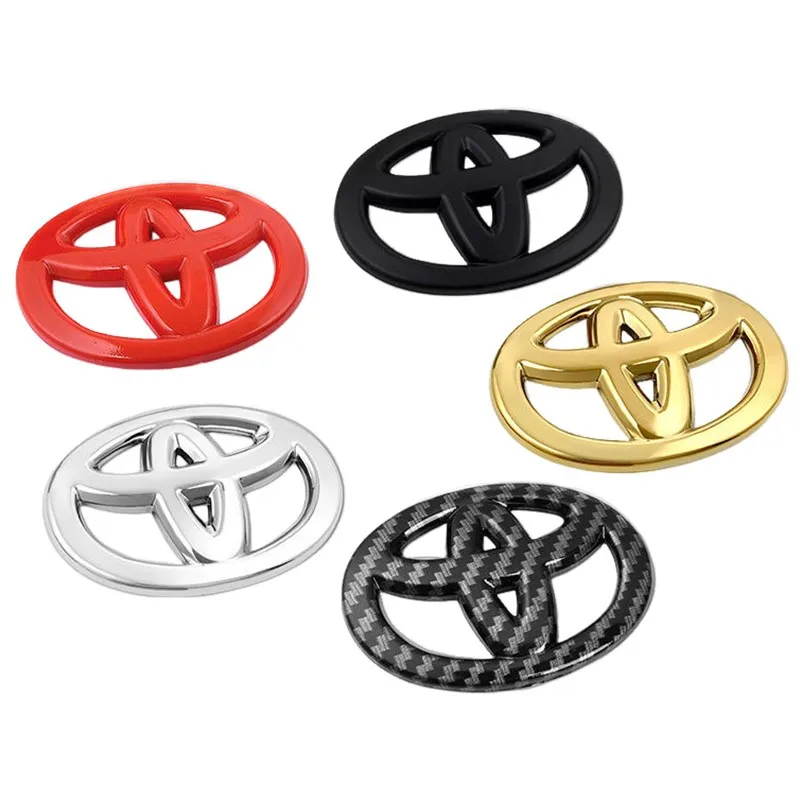 Car Steering Wheel Decorative Stickers Carbon fiber Emblem For Toyota Hilux Prius Avensis Auris Verso Corolla Camry Accessories