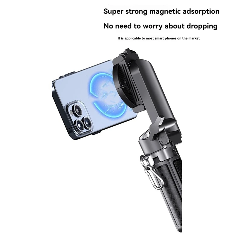 Mini Smartphone Tripod Selfie Stick for Cellphones Magnetic Hand Grip Mini Handle Bracket Stand for Vlog Live Broadcast
