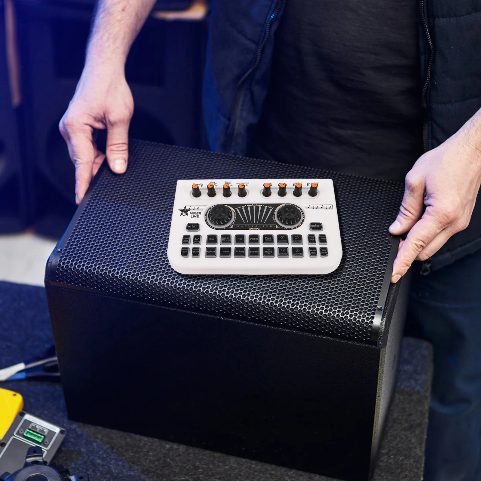 

Dj Audio Mixer Console Wireless Streaming Digital Mixing Board for Live Studio Recording Karaoke Voice Acting Sound Interface