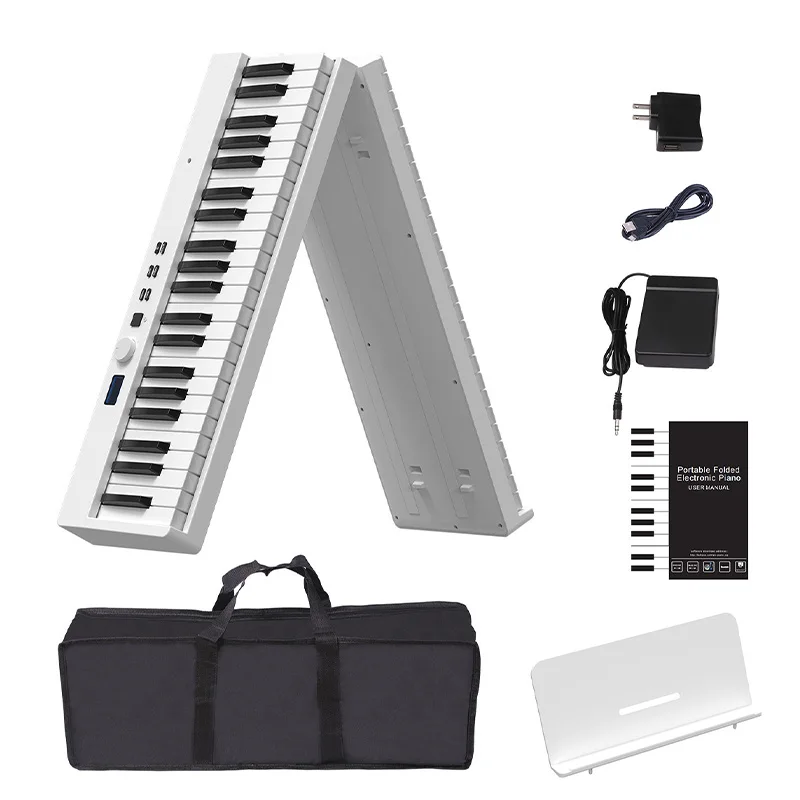 

88-клавишное складное пианино, портативная электронная клавиатура со встроенным аккумулятором MIDI для взрослых, начинающих, музыкальный инструмент начального уровня