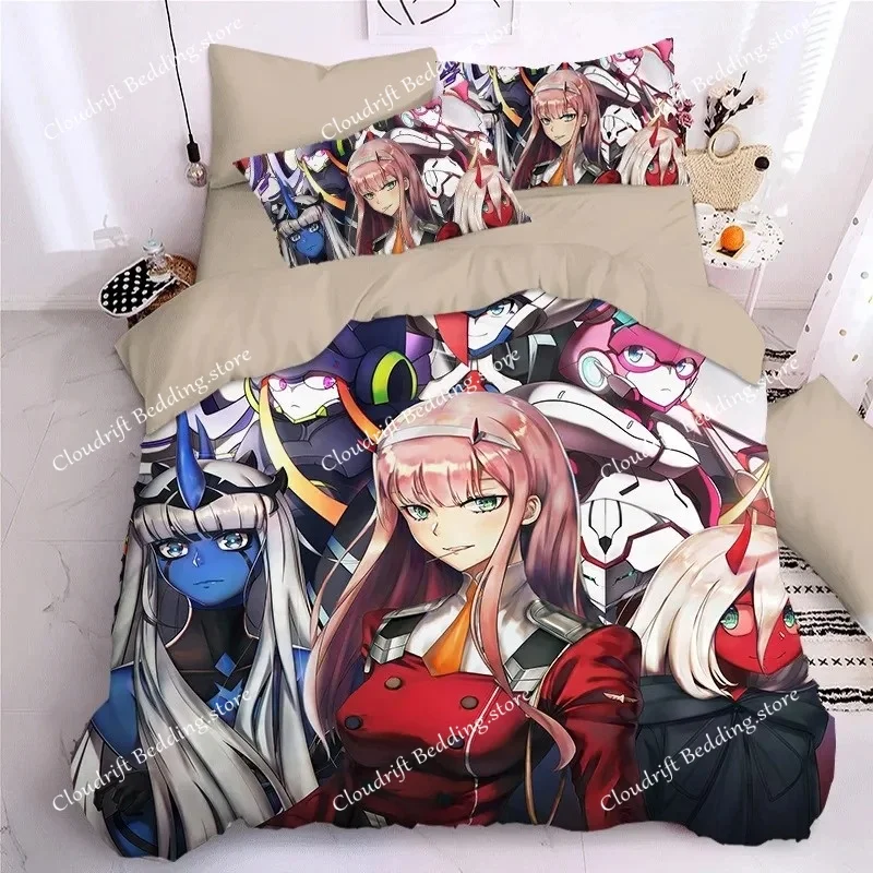 Darling In The Frank XX Bedding Sets Japan Anime Game Figure 3D Printed Duvet Cover Sets Twin Queen King Single Size Bedclothes 5