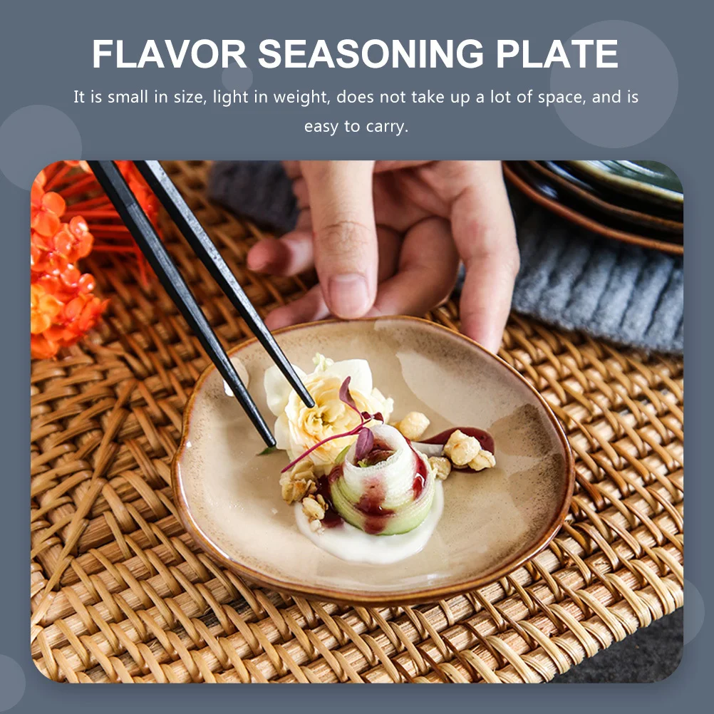 

3Pcs Ceramic Sauce Dishes High-End Unique Design for Home Catering Food Shops Decorations Sauce Dish Relish Plate