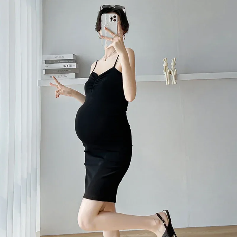 New Maternity Dresses Maternity Photography Props Plus Size Dress Elegant Fancy Cotton Pregnancy Photo Shoot Women Long Dress