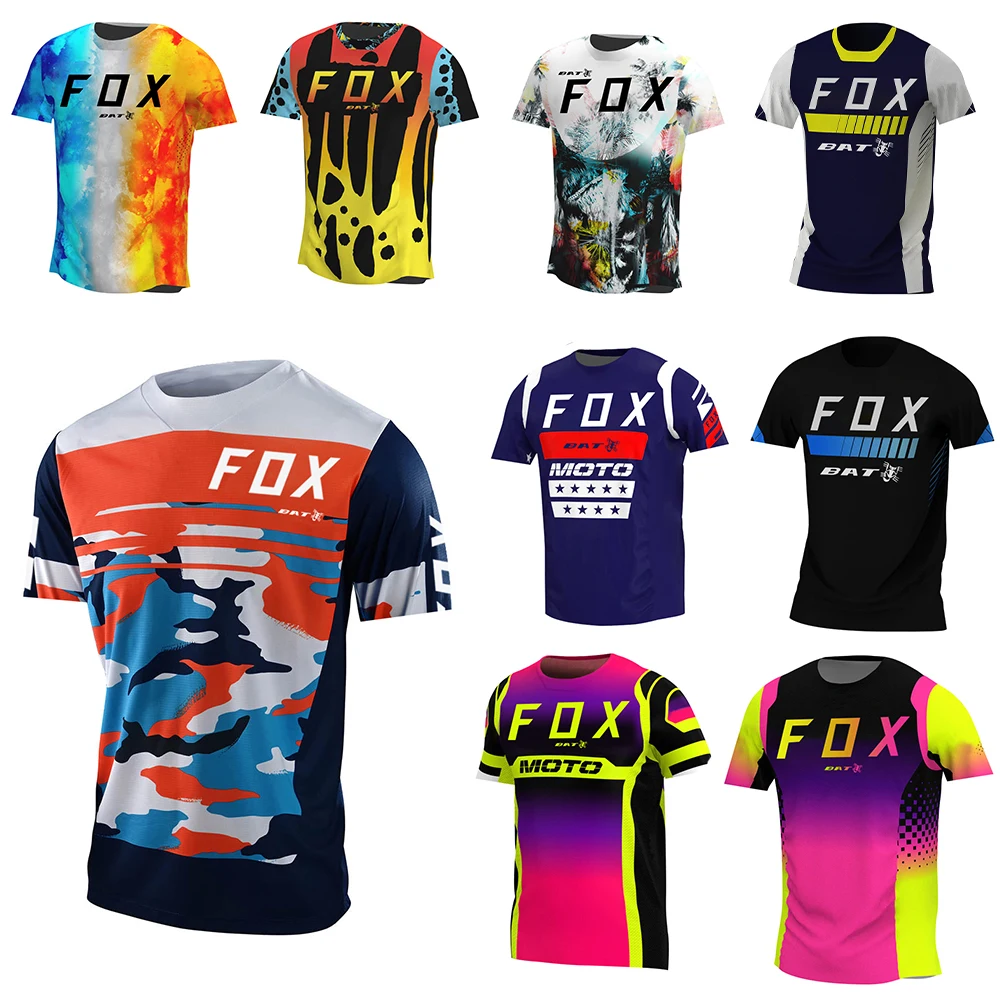 

Men's Short Sleeve Downhill Jersey MTB BATFOX Motocross T-shirt Motorcycle Jersey Sportwear Clothing