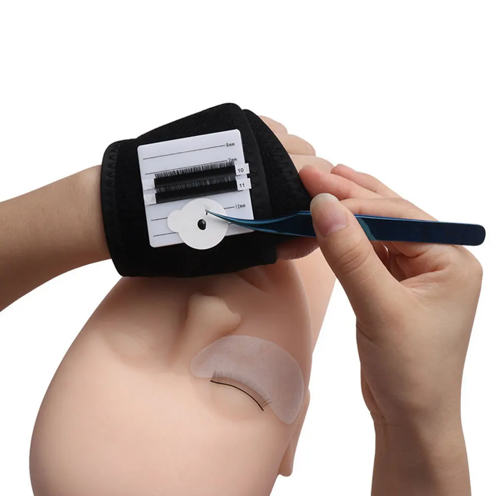 

2Pcs Eyelash Extension Hand Pallet Lightweight Lash Holder Adjustable Wrist Strap Comfortable Fast Grafting Eyelash Tray