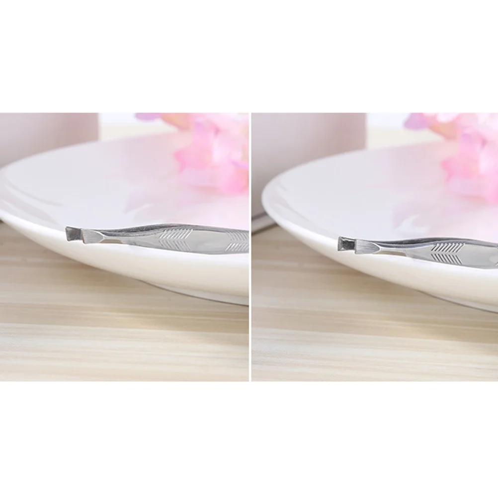 ملاقط حواجب متينة من الفولاذ المقاوم للصدأ، طرف مائل للرجال والنساء، أطراف رفيعة لأداة حواجب الشعر الصغيرة