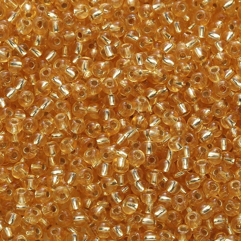 300pcs Silver Lined Seed Beads, 3mm Round Czech Glass Beads