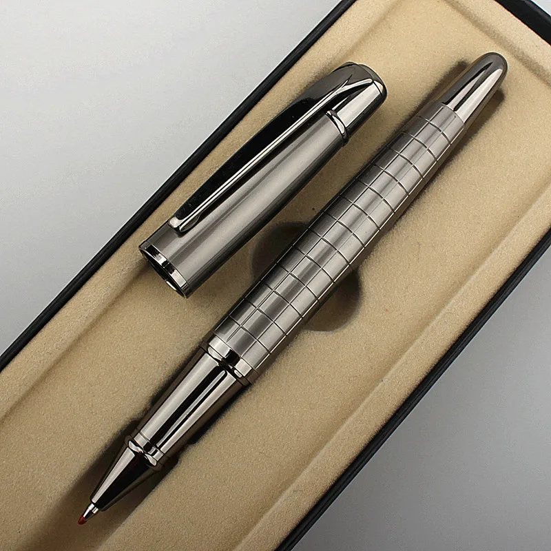 Luxury Quality Metal Grey Business Office Ballpoint Pen New Student School Stationery Supplies Pens for Writing Roller Ball Pen